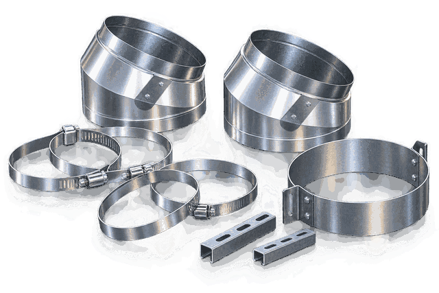 Elbow with Clips (26 GA, Bottom Plate)